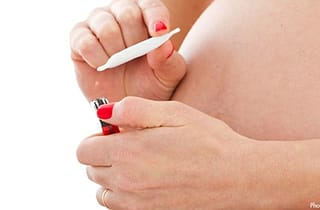 pregnant woman smoking cannabis